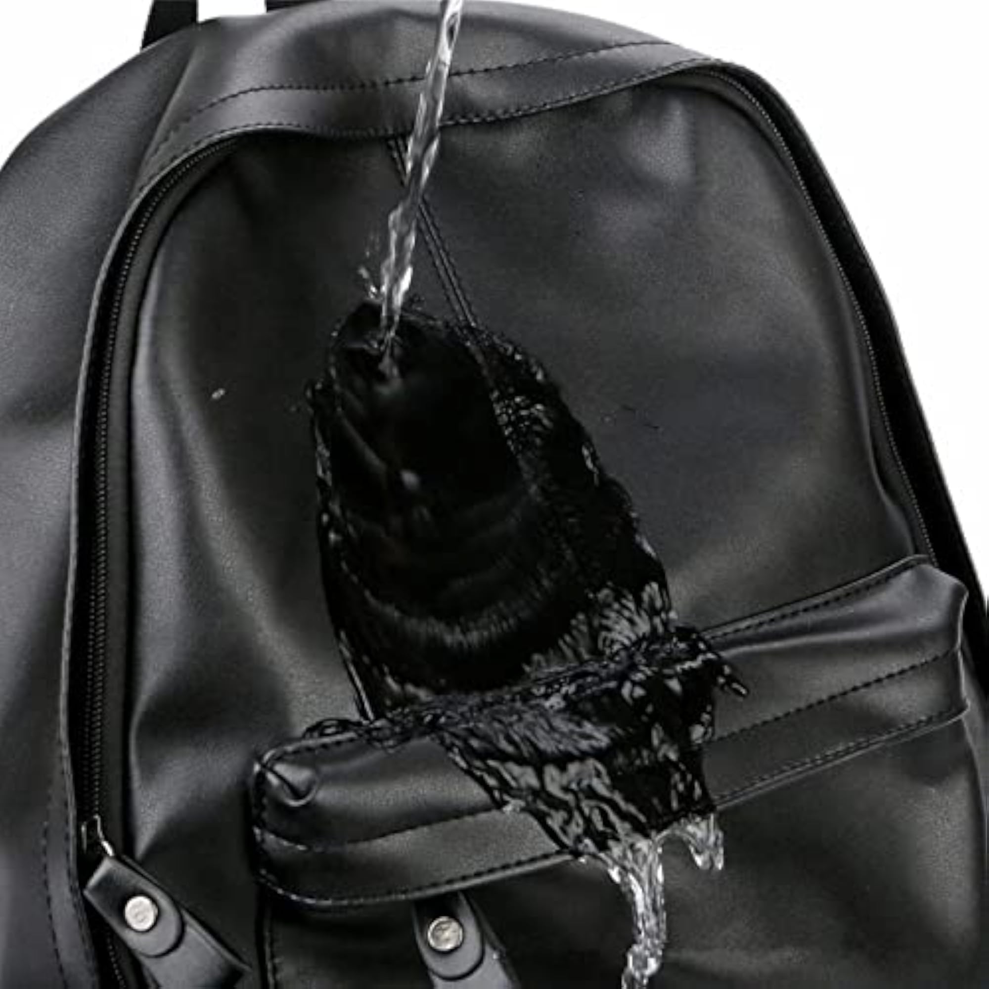 Men's Waterproof Leather School Backpack